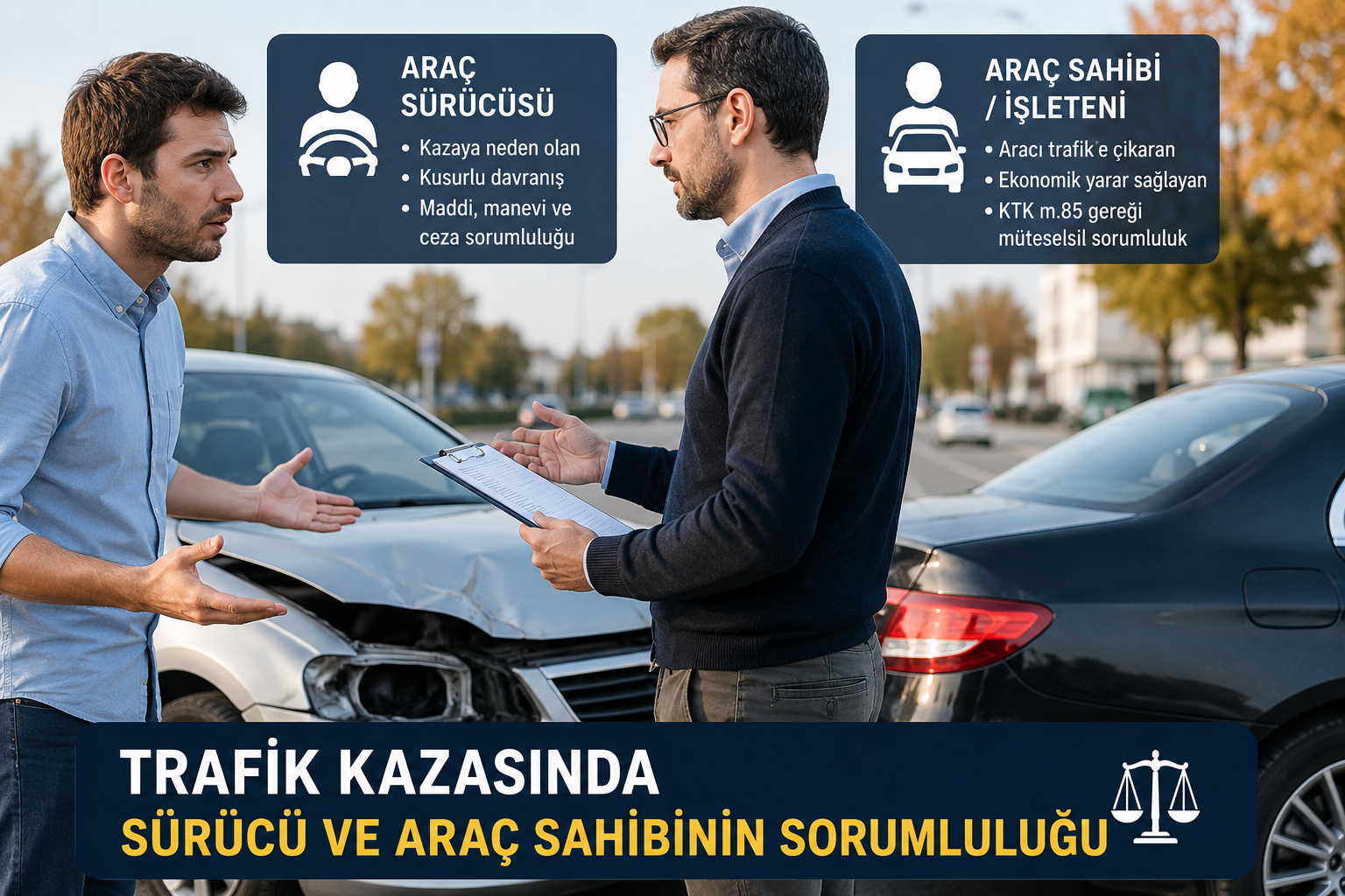 Araç Sürücüsü Araç Sahibi ve İşletenin Trafik Kazalarından Doğan Hukuki Sorumluluğu