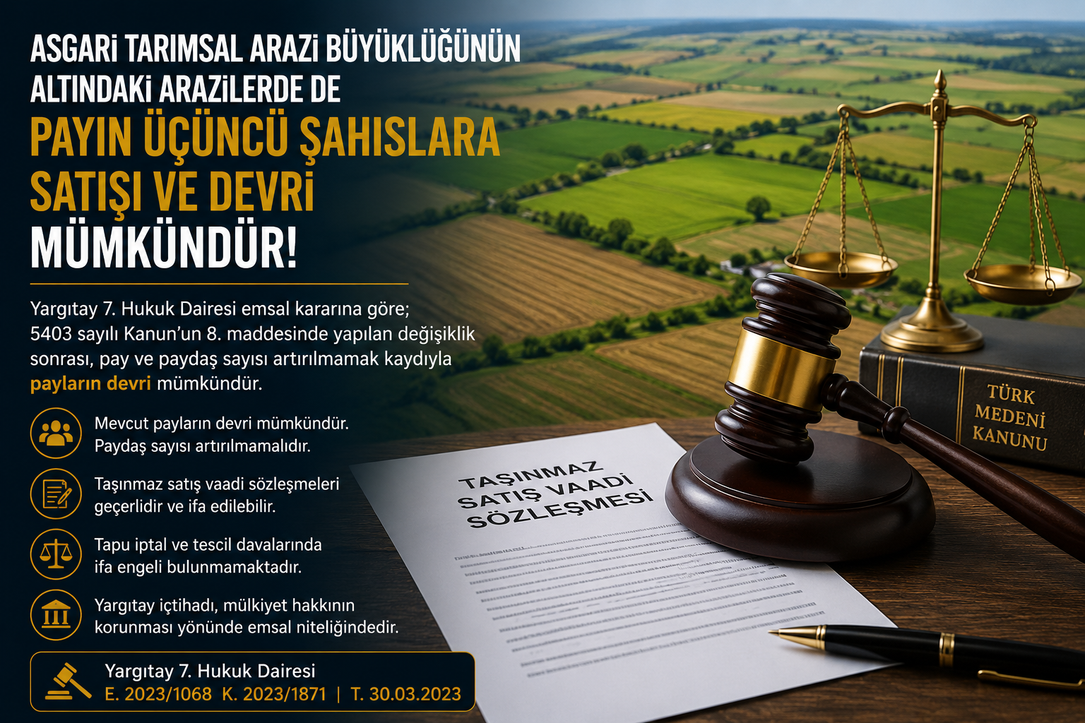 Asgari Tarımsal Arazi Büyüklüğünün Altındaki Taşınmazlarda Pay Satışı Mümkün Müdür