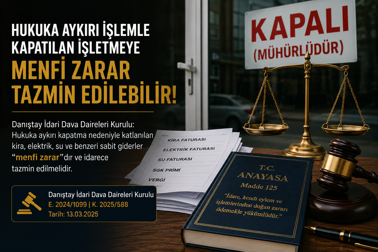 Hukuka Aykırı Şekilde Kapatılan İşletmenin Sabit Giderleri İdareden Talep Edilebilir mi